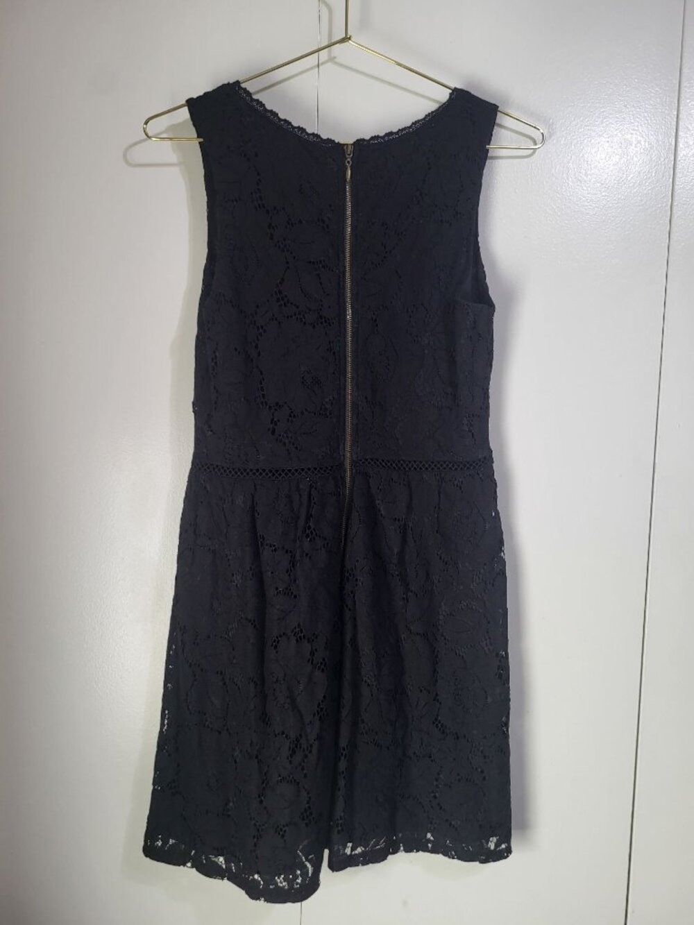 Xhilaration XS Black Floral Lace Flare Mini Dress Sleeveless Whimsigoth Vamp y2k - Picture 3 of 7